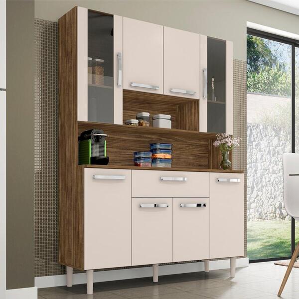 Armário Kit Cozinha 8 Portas Lela Teka/champagne