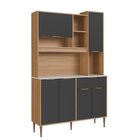 Armário Kit Cozinha Amarilis 1,17m 6 Portas 1 Gaveta Freijo/