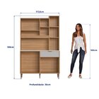 Armário Kit Cozinha Amarilis 1,17m 6 Portas 1gaveta Freijo/ A