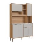 Armário Kit Cozinha Amarilis 1,17m 6 Portas 1gaveta Freijo/ A