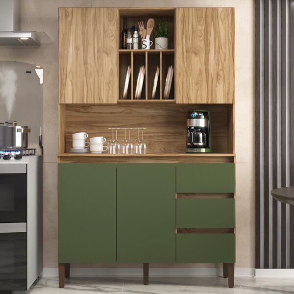 Armário Kit Cozinha Com 4 Portas, 3 Gavetas Ac4430 Carvalho O