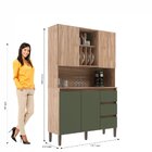 Armário Kit Cozinha Com 4 Portas, 3 Gavetas Ac4430 Carvalho O
