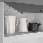 Armário Kit Cozinha Harlequim 7 Portas Branco Cetim Chumbo