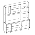 Armário Kit Cozinha Monac 8 Portas Évora Off White Cristal