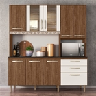 Armário Kit Cozinha Monac 8 Portas Évora Off White Cristal