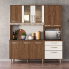 Armário Kit Cozinha Monac 8 Portas Évora Off White Cristal