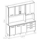 Armário Kit Cozinha Monac 8 Portas Évora Off White Cristal