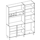 Armário Kit Cozinha Stardust 4 Portas Évora Off White Cristal