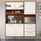 Armário Kit Cozinha Stardust 4 Portas Évora Off White Cristal