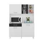 Armário Kit Cozinha Viena Plus 1200 Branco e Preto