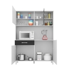 Armário Kit Cozinha Viena Plus 1200 Branco e Preto