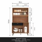 Armário Kit De Cozinha Emily Retro 5 Portas Carvalho/preto -