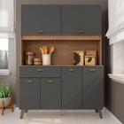 Armário Kit De Cozinha Emily Retro 6 Portas Carvalho/grafite