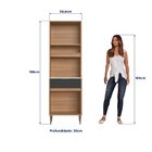 Armário Kit Para Cozinha 4 Portas E 1 Gaveta Touch Freijo/ Gr