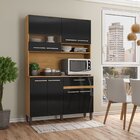 Armário Kit Para Cozinha 8 Portas Com Vidro E 1 Gaveta Delmar