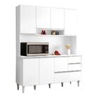 Armario Kit Para Cozinha Esmeralda 7 Portas 3 Gavetas Branco