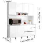 Armario Kit Para Cozinha Esmeralda 7 Portas 3 Gavetas Branco