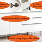 Armario Kit Para Cozinha Esmeralda 7 Portas 3 Gavetas Branco