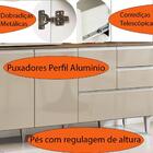 Armario Kit Para Cozinha Esmeralda 7 Portas 3 Gavetas Castanh