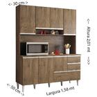 Armario Kit Para Cozinha Esmeralda 7 Portas 3 Gavetas Castanho