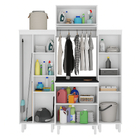 Armário Lavanderia 2 Portas 165x60x36,5cm Madeira Branco Dora Luciane