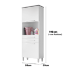 Armario Lavanderia 2 Portas 2 Gav 1,96m C/ Nicho Pes Regulave