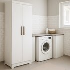 Armário Lavanderia 2 Portas Com Pés Aurora Branco