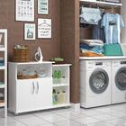 Armário Lavanderia 2 Portas Despensa Balcão Tampo Branco