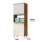 Armario Lavanderia 4 Portas  2,22m C/ Nicho Pés Reguláveis