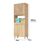 Armario Lavanderia 4 Portas  2,22m C/ Nicho Pés Reguláveis