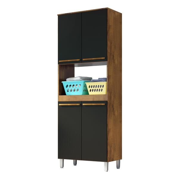 Armario Lavanderia 4 Portas  2,22m C/ Nicho Pés Reguláveis