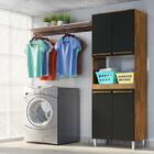 Armario Lavanderia 4 Portas  2,22m C/ Nicho Pés Reguláveis