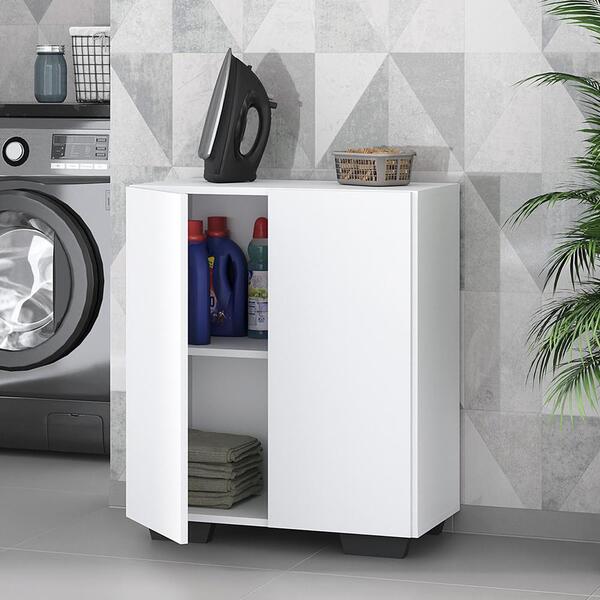 Armário Lavanderia Com 2 Portas Multimóveis Mp5023 Branco/pre