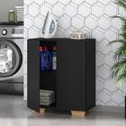 Armário Lavanderia Com 2 Portas Multimóveis Mp5023 Preto/natu