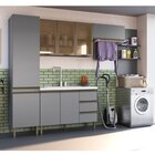 Armário Lavanderia Greta 4 Pçs 5 Portas Cinza