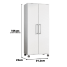 Armario Lavanderia Marcela 2 Pts 1,40m Com Rodinhas