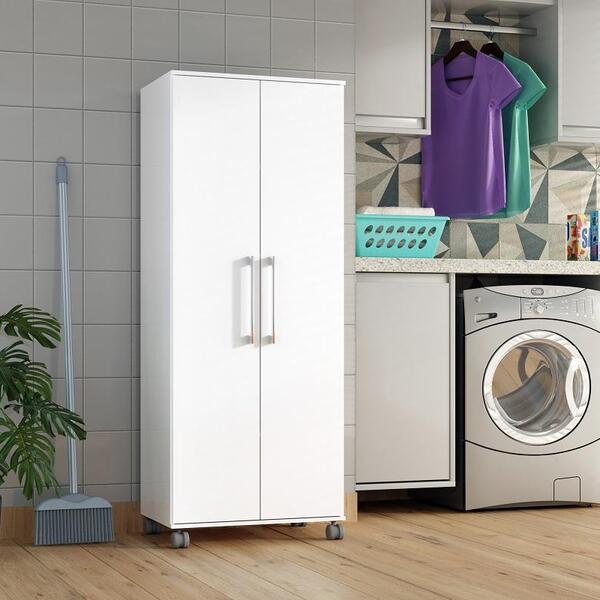 Armario Lavanderia Marcela 2 Pts 1,40m Com Rodinhas