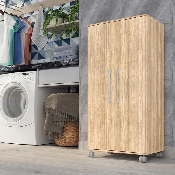 Armario Lavanderia Michele 2 Pts 1,10m Com Rodinhas | Leroy Merlin