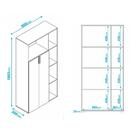 Armário Lavanderia Multiuso 2 Portas Com Nichos Multimóveis V