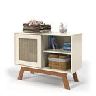 Armário Lavanderia Rattan Porta De Correr Off White Ofertamo