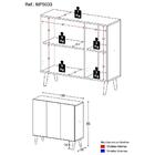 Armário Lavanderia Retrô Com 3 Portas 90 Cm Multimóveis Mp503