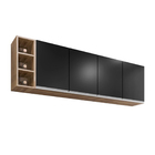 Armário Lavinia Com Nicho Garrafeiro Cozinha 160cm Freijó Com