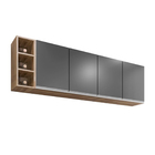 Armário Lavinia Com Nicho Garrafeiro Cozinha 160cm Freijó Com