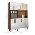 Armário Lian Cozinha Completa 10 Portas Freijó Branco