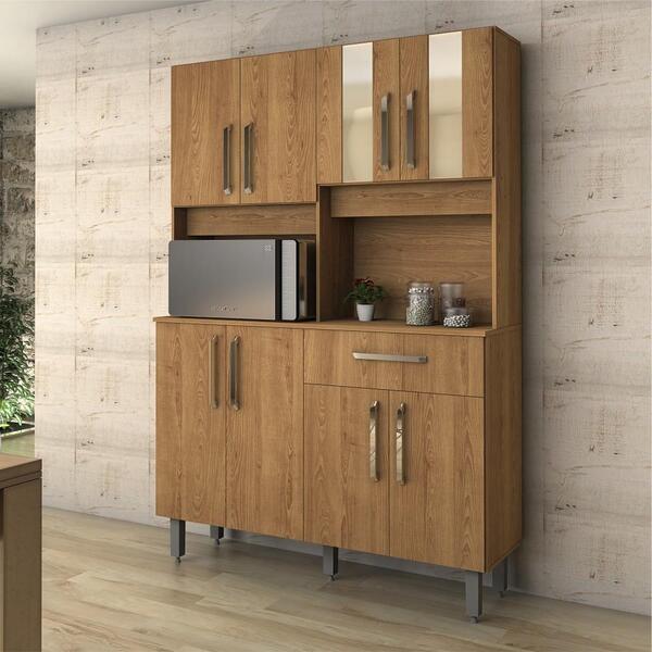 Armário Lian Cozinha Completa 8 Portas Freijó