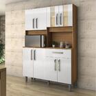 Armário Lian Cozinha Completa 8 Portas Freijó Branco