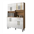 Armário Lian Cozinha Completa 8 Portas Freijó Branco