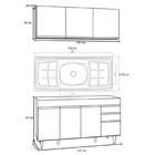 Armário Líbia E Balcão Com Pia Inox 150cm Tunísia L03 Preto/c