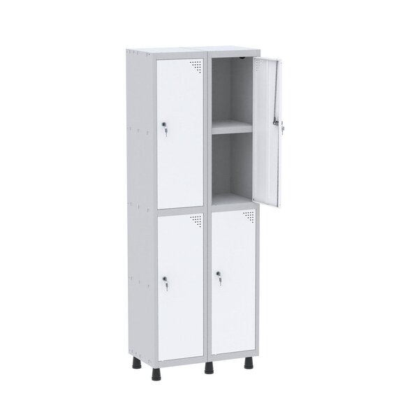 Armário Locker 2 Colunas, 4 Portas Com Prateleira Central Com