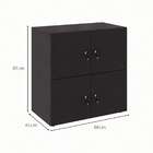 Armário Locker Duplo Module 4 Pt Preto